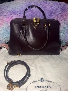 Auth Prada Promenade Saffiano Leather 2way Bag